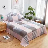 100% Cotton Bed Sheet Home Textile Solid Color Flat Sheet Bed Linen Bedspread for King Queen Size Bed Sheets 1PCS(No Pillowcase)