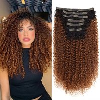 Synthetic Curly Clip In Hair Extensions Natural Hairpieces Hair Extensions Clip in 7 Pcs Full Head Organic Clip ins 26”/140g