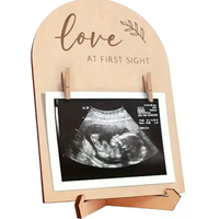 1 Set Expectant Mothers To Announce Pregnancy Or Baby Birth Ornament Wooden Ultrasonic Photo Frame