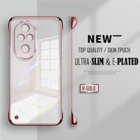 Luxury Plating Transparent Frameless Ultra Thin Case For Huawei Honor 300 200 100 Pro 90 70 50 Pro Clear Lens Protection Cover