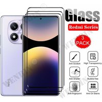 3 Stück Panzerglas für Redmi Note 14 15 / Note 14 15 Pro / Note 14 15 Pro Plus Gebogener Vollschutz-Bildschirmschutz