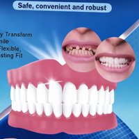 New Silicone Denture Set Soft Smile Personal Care Products Natural Tooth Full Denture Set For Seniors Adults Men Women Eating