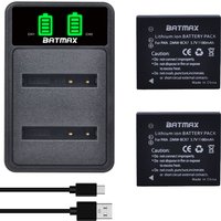 Batmax DMW-BCK7 NCA-YN101G BCK7 Battery+LED Dual Charger for Panasonic Lumix DMC-FS28 DMCFH2 DMC FH4 FH5 FH6 FH25 FH27 FP5 FT30