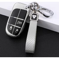 Car Smart Key Cover Case Fob Bag Keychain for Jeep Renegade Compass Frand Cherokee Dodge Journey Charger Chrysler 200 300 300C