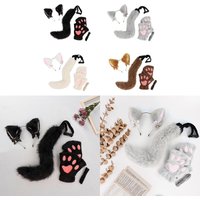 Cat Ears and Tail Set for Adults Children Halloween Costume Lovely Costume
