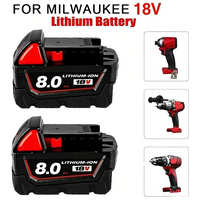 Original Milwaukee M18 8,0Ah High Output Akku 18V Lithium-Ionen Wiederaufladbar für Milwaukee M18 Kabellose Elektrowerkzeuge 8Ah Batterie