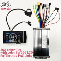 AliExpress NONE 30A sine wave 3-mode 1500W 36V 48V 52V 64V controller with S966 color LCD meter, for throttle handle PAS light e-bicycles part