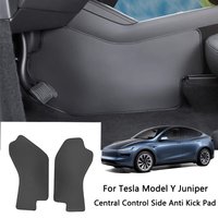 For Tesla Model Y Juniper Car Central Control Side Anti Kick Pad Leather Console Side Anti-dirty Protective Pad Car Accessories