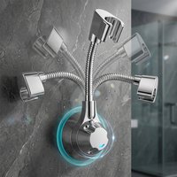 Universal Shower Head Holder Punch Free Adhesive Wall Mount Bracket No Drill Bathroom Sprayer Hose Base Fixing Accessory
