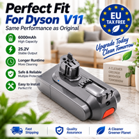 100% kompatibel mit Dyson V11 V15 25,2V 6800mAh Li-Ion Ersatzakku, geeignet für V11 Absolute Extra, Torque Drive Extra, Fluffy Extra, Animal, V15 Detect kabellosen Staubsaugern.