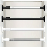 1PC Multi-Purpose Telescopic Curtain Rod, No-Drill, Easy Install for Shower, Door, Wardrobe, Closet, Adjustable,Space Saving Rod