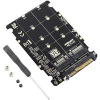 2-in-1 M.2 NVMe SATA SSD to U.2 SFF-8639 Adapter Converter, PCIe M.2 Key M/B to U.2 Card for Desktop Computer SSD Expansion