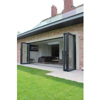Foldable Door Waterproof Folding Door Glass Backyard Bi-Fold Door Aluminum Panoramic Folding Patio Accordion Doors for House