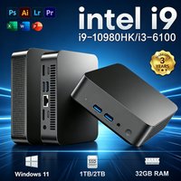 Portable Mini PC Intel Core i9 10980HK i3 6100 Windows 11 Pocket Computer 32GB RAM 1TB 2TB M.2 SSD WiFi 6 BT5.2 Desktop Computer