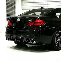 For BMW 5 Series F10 F11 M5 2011-2017 Black Body Kits MP Style Rear Bumper Diffuser Lip Spoiler Splitter With LED Light Tuning
