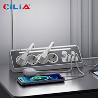 CILIA EU Power Strip 4 Schuko 2 USB C 1 USB A, 3680W 16A Surge Protection with Switch LED, 1 5m Cable for Home