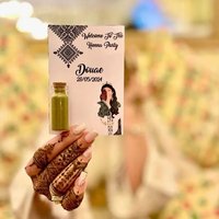 Custom Henna Day Wedding Henna Invitation Welcome Card Guest Gift Party Decor Favor Personalized Design Print Boda Bridal Shower