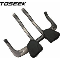 TOSEEK Carbon Bike TT Handlebar 31.8mm Triathlon Time Trial Rest Relax Bar Ends For Road TT MTB Bicycle Handle Bar 400/420/440mm