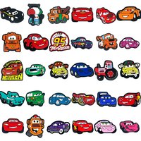 9-100PCS Disney Cars Lightning McQueen Shoe Charm Mix Wholesale PVC Decoration Buckle Detachable DIY Waterproof Xmas Gift