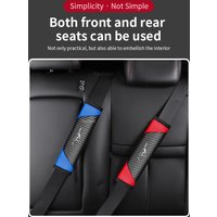 2pcs Leather Carbon fiber Seat Belt Covers Car Safety belt cover Car Accessories For Ford Mustang GT SHELBY Auto Accessories
