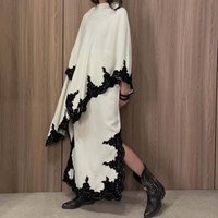 Temperament Lady Sets Fashion Color Blocked O-neck Shawl Tops&Half Skirts Sets Elegant Solid Color Spliced Lace Commute Outfits