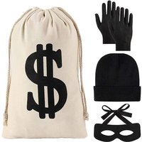 Halloween Movie Robber Costume Accessories Set Thief Bank Robber Costume For Women Man Teenager Party Cosplay Props