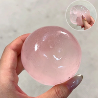 Pink Maltose Squishy Toys Fidget Toys Transparent Coconut Slow-Rebound Toy Anti-stress Sensory Cute Mochi Decompression Gift
