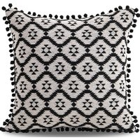 45x45cm Boho Throw Pillow Covers with Pompom Cute Black and White Modern Throw Pillows Case Aesthetic Textured Pillow Cover 방석