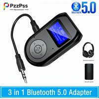 PzzPss Bluetooth 5.0 Transmitter Receiver 3 in 1 Wireless Bluetooth V5.0 Adapter With Display Screen Low Latency Audio Adapter