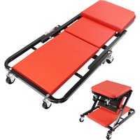 2-in-1 Folding Car Creeper,Padded Crawler Board with Extra Head Padding,6 Smooth-Running 360° Swive,Home Garage Workshop