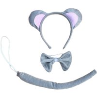 3Pcs/set Child Adult Animal Costume Sets Cute Mouse Ears Headband Bow Ties Long Tail