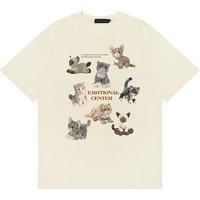 1 pièces émotionnel Genter coton à manches courtes T-shirt mignon chat imprimé hauts chat sauvera le monde dessin animé t-shirts t-shirts occasionnels