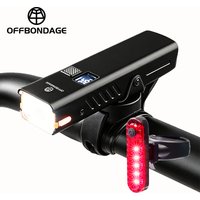 OFFBONDAGE 1000LM Bicycle Light Front Bike Light Waterproof USB Charging Flashlight MTB Road Cycling Rear Lamp Bike Accessories