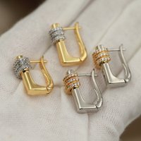 New Sight Design Zirconia Geometric Stud Earrings for Women Fashion Brand Brand Jewelry Luxury Crystal Earrings Gift