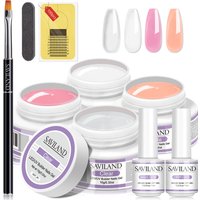 SAVILAND 4 Color Builder Nail Gel Clear White Pink Nude Soak Off UV Hard Nail Strengthener Extension Home Salon DIY