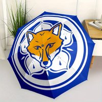 1pc Leicester City Football Automatic Umbrella - Lightweight Retractable 8-Rib Sturdy Iron Frame, Cute Fox Design with Blue &