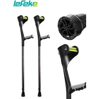 Lefeke Forearm Crutches Pair Folding Forearm Crutches Lightweight Adjustable with Rubber Handles Comfortable Grip Wear-Resistant