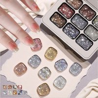 Nine color diamond nail gel, suitable for DIY nail, salon and nail design
