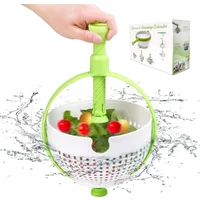 1pcs Folding Drainer Basket Fruit & Vegetable Centrifuge Salad Spinner with Collapsible Handle Kitchen Useful Things