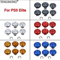 Metal High And Low Rocker Cap Buttons Set for Dualsense PS5 Edge Elite Game Handle Controller with Clamp Ring Accessory