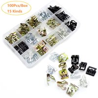 15 Kinds Models Metal Clips Fits Car Body Radios Dashboard DVD U-Type Retainers Instrument Trim Panel