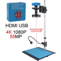 4K Feature HD Video Microscope 10X-30X Continuous zoom C-Mount Parfocal Lens Takes Video Pictures Measurement Cellphone Repair
