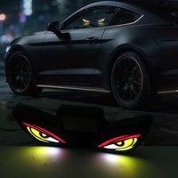 Solar LED Ambient Lights Car Windshield Warning Flashing Signal Indicator LED Devil Eyes with Suction Cup for SUV Auto Window