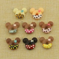 10pcs 2.5cm*2.3cm Kawaii Sweet Donut Charm, Aesthetic Resin Pendant for DIY Jewelry, Phone Charm and Keychain Decorations