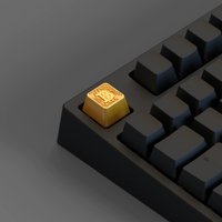 1pcs Square Gold Coin Theme Keycap Personalized Resin 1u Keycaps for MX Mechanical Keyboard