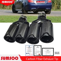 1pcs ER LOGO Y style outlet 80 Double Muffler Tips Universal M performance Carbon Fiber Exhaust Tips End Pipes for BMW Series