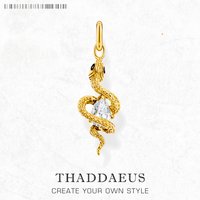 Gold Plated Pendant Snake Fine Jewelry Glam 925 Sterling Silver Europe Style Accessories Soul Romantic Gift For Woman