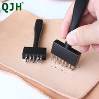 Outil de poinçonnage Brogue maroquinerie noire, poinçon rond, fournitures d'artisanat, chaussures en cuir, ceinture, bracelet de montre, 1 trou, 3 trous, 5 trous, 8 trous, 11/14 trous