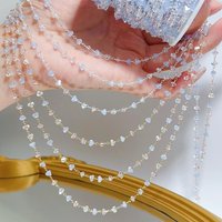 0.5/1/2M/lot Pink-White-Blue Gradient Triangular Stone Copper Chains For DIY Bracelets Tassel Chains Jewelry Materials Wholesale