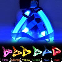Adjustable LED Dog Harness No Pull Small Medium Glowing Nylon Breast-Band Night Safety Pets Dog Accessories